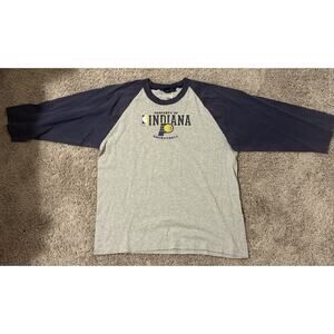 NBA Exclusive Collection Indiana Pacers Long Sleeve Shirt Gray/Navy Size L